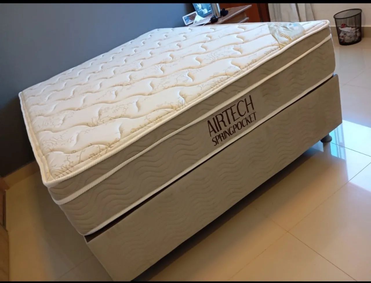 CAMA BOX CASAL AIRTECH ORTOBOM BASE/COLCHAO MOLAS ENSACADAS  - Foto 2