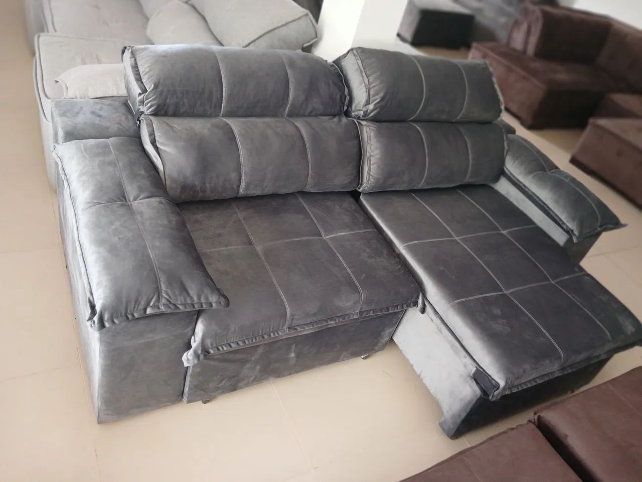 Sofá Cinza Modular Confortável - Novo  - Foto 5