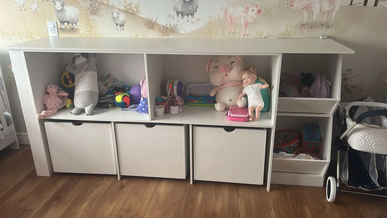 Móvel Organizador Infantil Branco com Gavetas