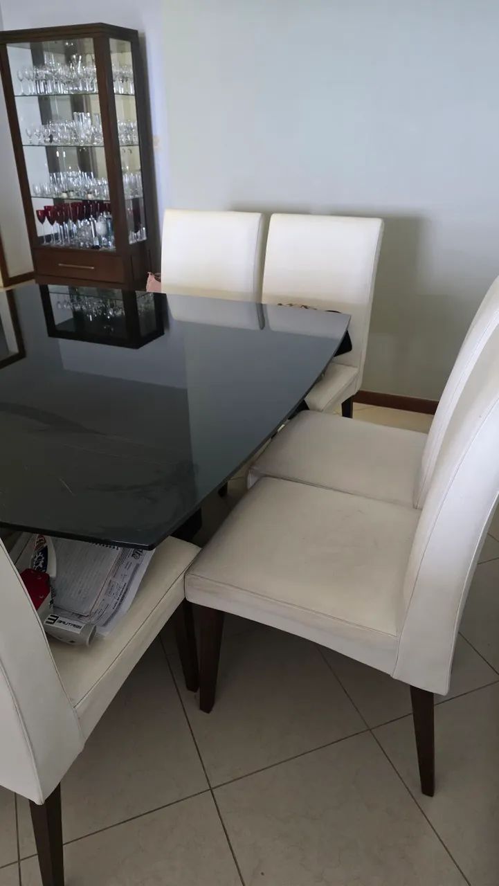 Mesa de Jantar de Vidro com 8 Cadeiras - Foto 5