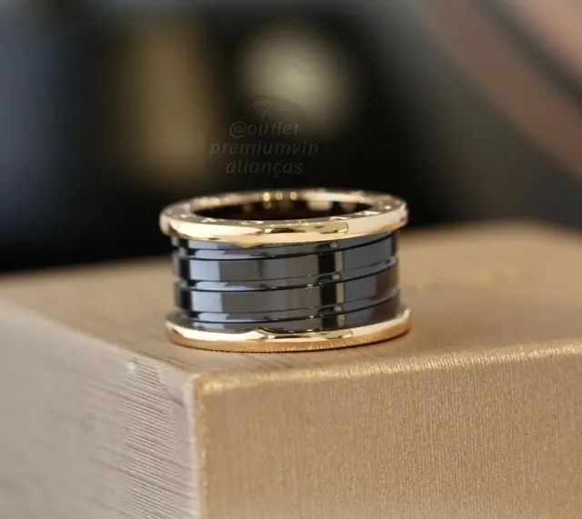 Anel aliança bvlgari ceramica black unidade - Foto 2