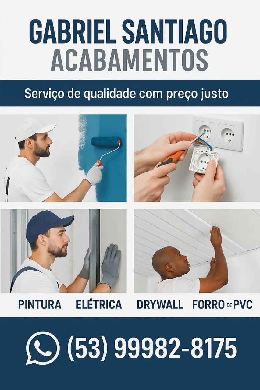 Drywall, Elétrica, Pintura e Forro PVC