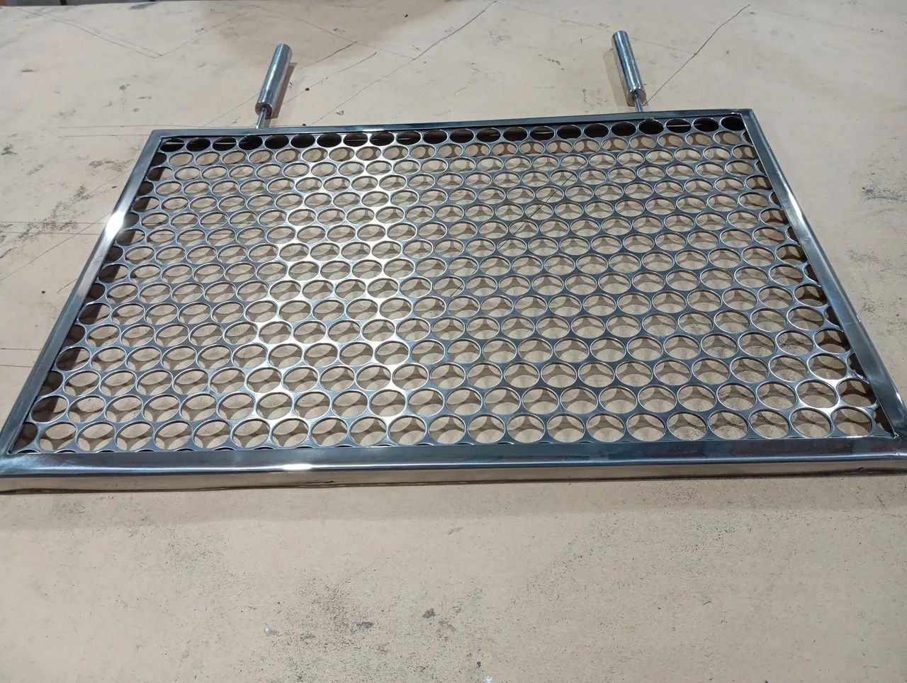 Grelha em aço inox para churrasqueira 