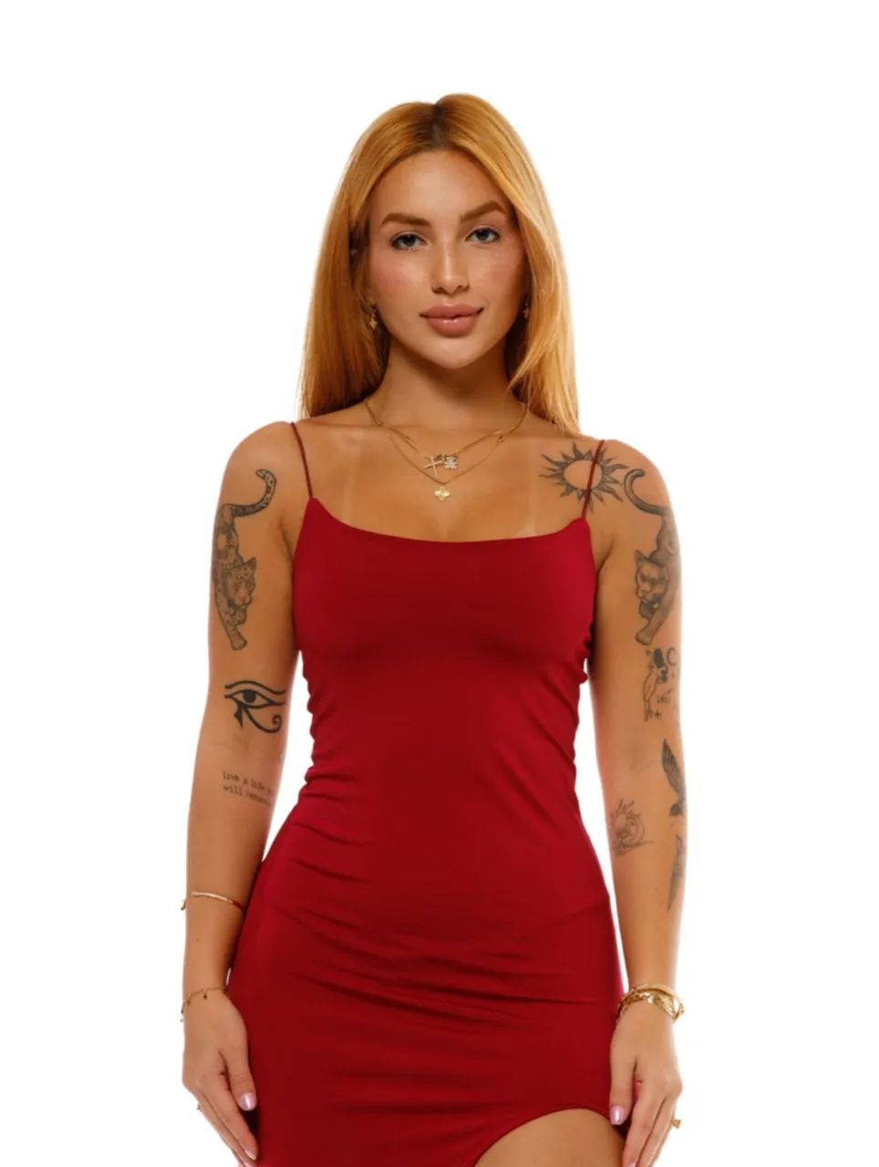 Vestido Longo Vermelho com Fenda Lateral - Foto 2