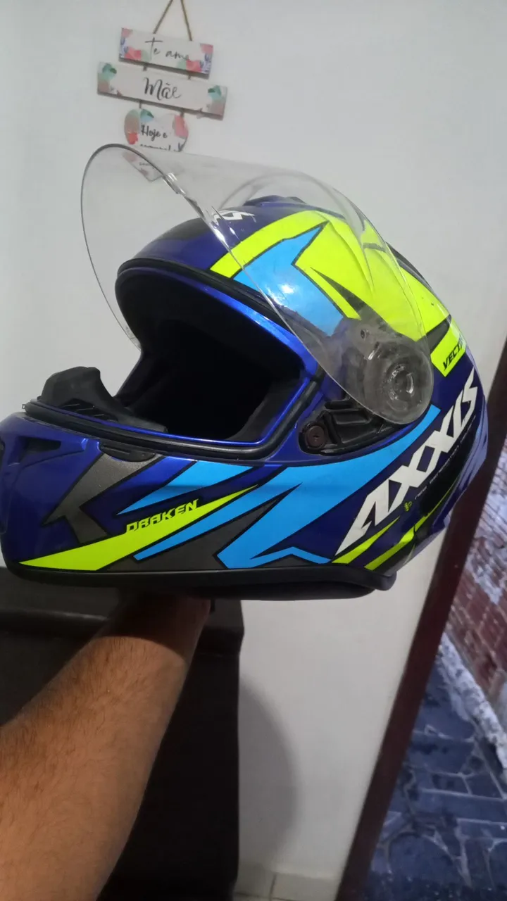 Capacete AXXISDrakken Azul e Amarelo