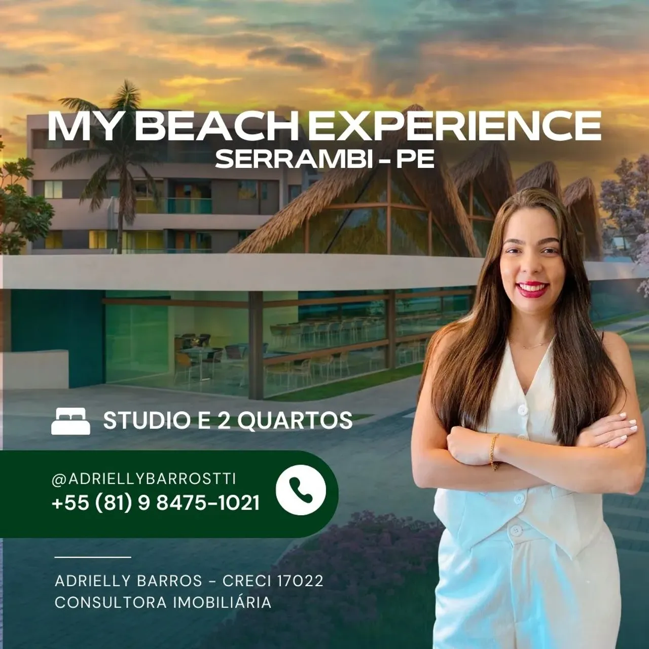 Flats studio frente piscina no My Beach Experience