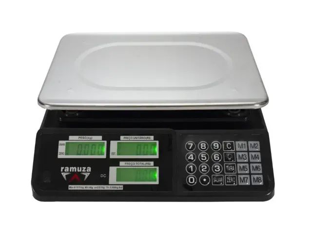 BALANÇA COMPUTADORA CRISTAL LÍQUIDO COM BLACK LIGHT- RAMUZA