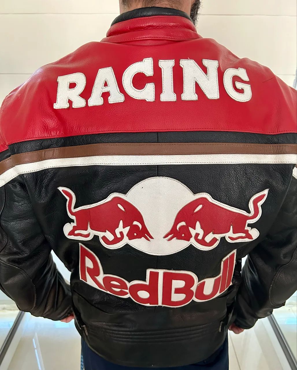 Jaqueta de couro para moto Red bull Roupas Esportivas Parque