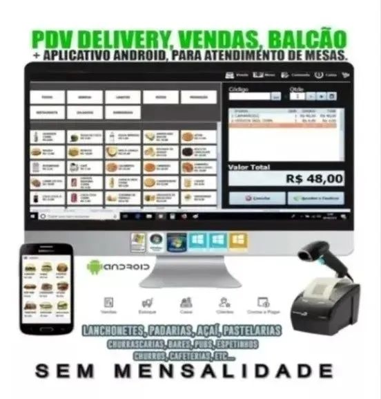 Sistema para Bares, Espetaria e Restaurantes.