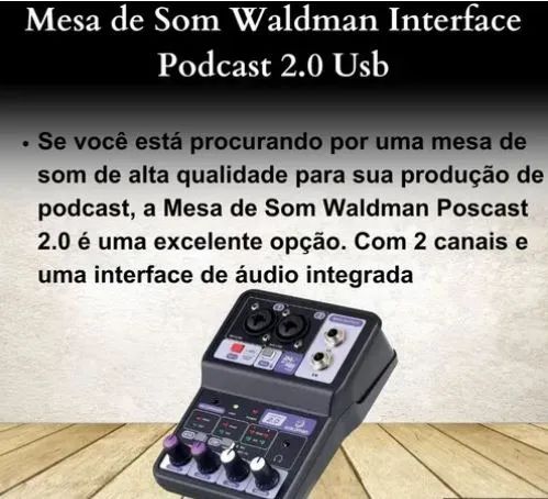Mesa de Som Waldman Interface Podcast 2.0 Usb - Foto 3