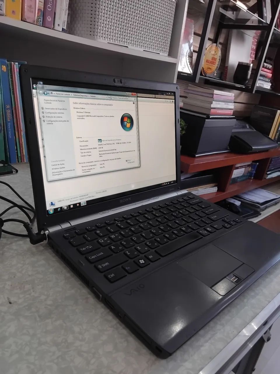 Notebook Vaio VGN -SR45L Core 2 Duo 2gb HD 330gb Wind10 - Foto 3
