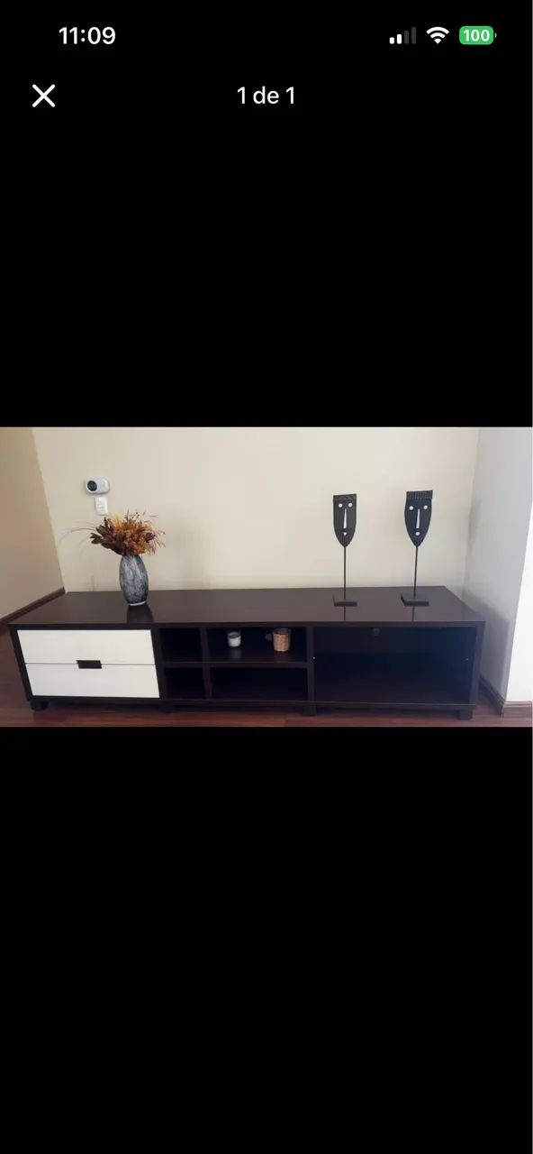 Rack em madeira ( branco ou preto)