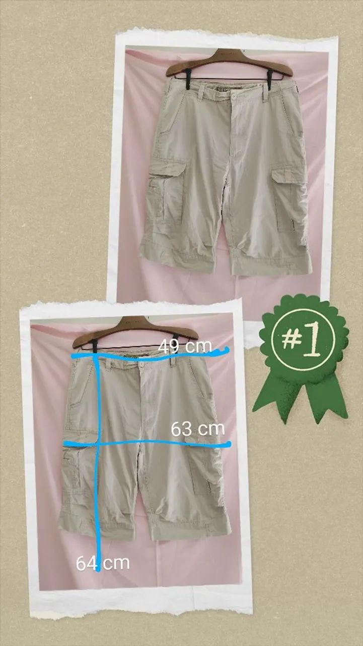 Bermuda masculina bege Taco System 42 