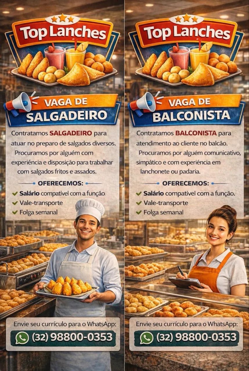 Vaga Para Salgadeiro(a)