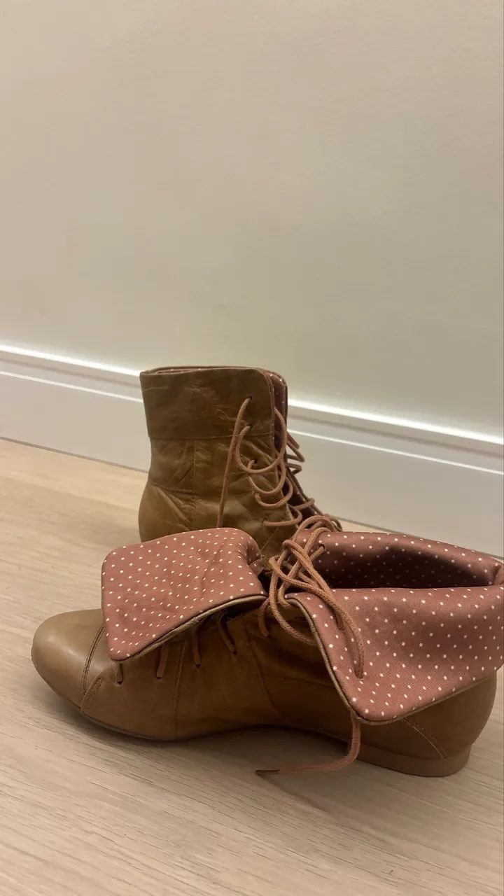 Bota caramelo em couro legítimo nº35 - Foto 4