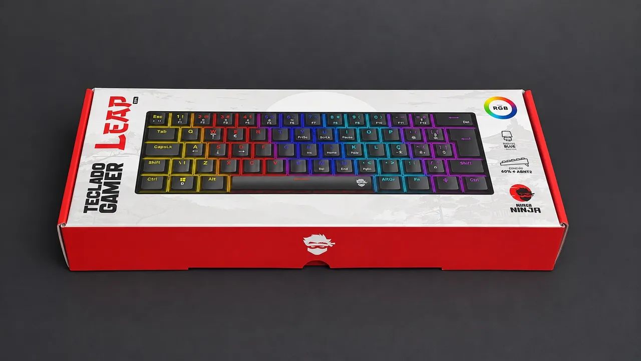 Teclado Mecânico Gamer Ninja Leap 60% Switch Blue - Foto 3