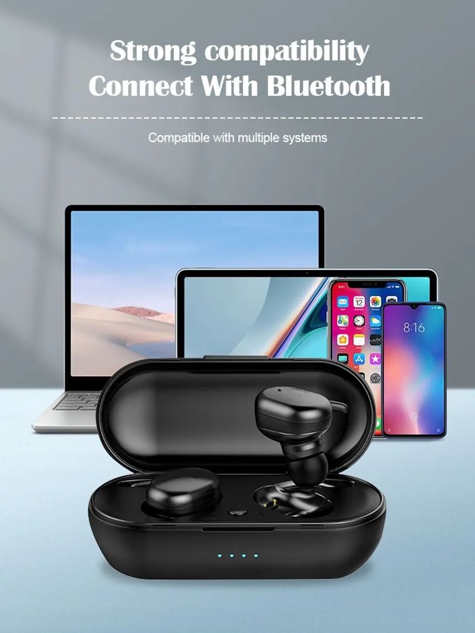 Fones Bluetooth Esporte Y30 Estéreo com Controle de Toque, microfone e Resistente à água<br> - Foto 3