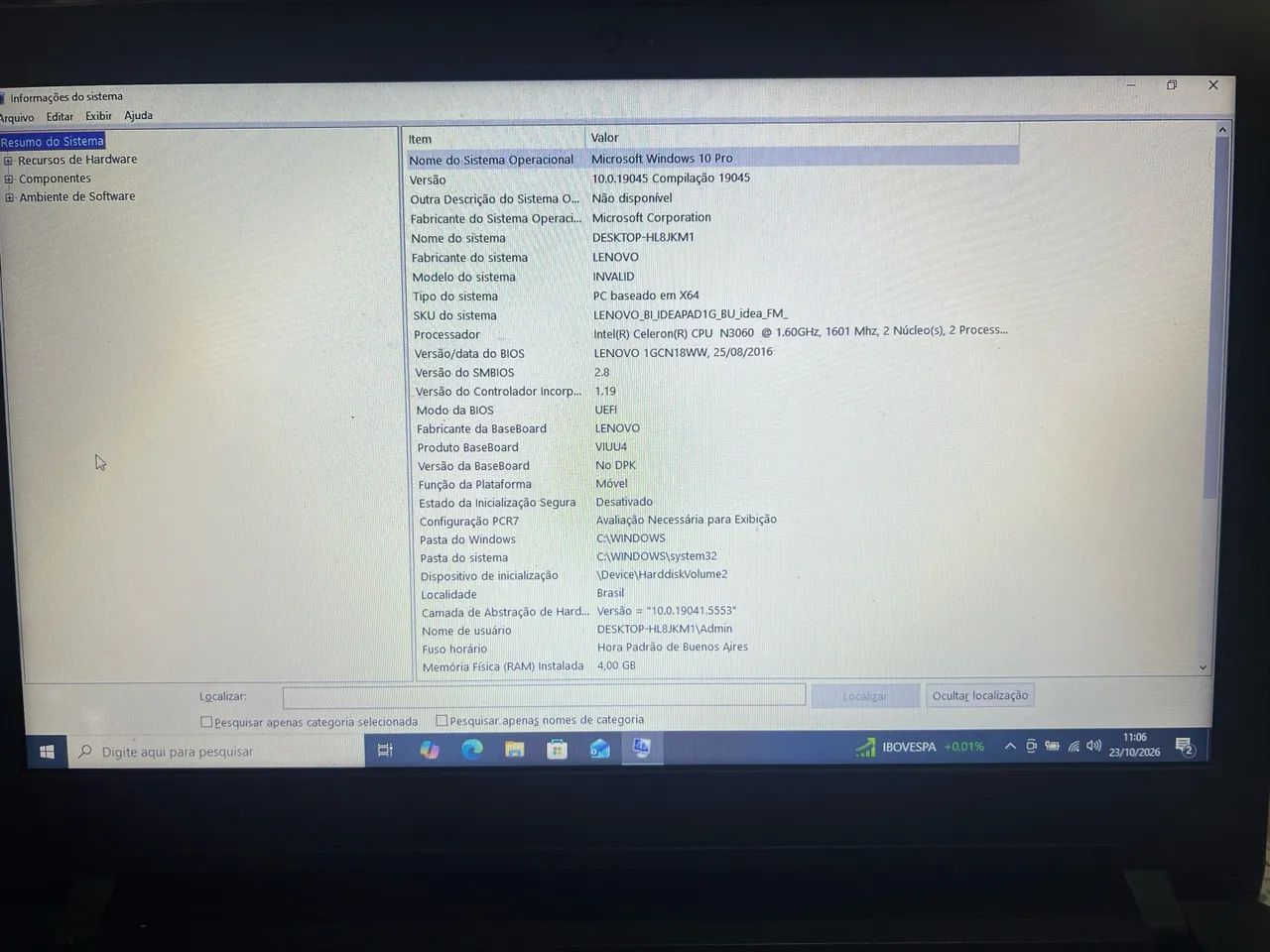 Notebook Lenovo Ideapad