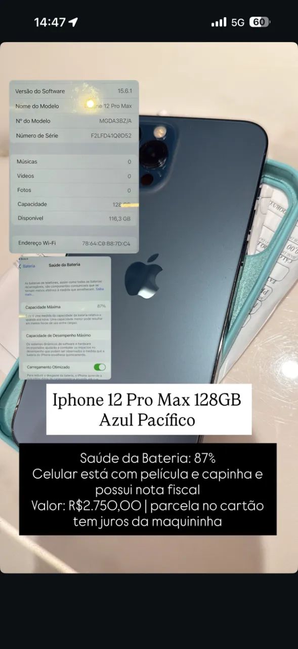 Iphone 12 PRO MAX Azul Pacífico - Foto 3
