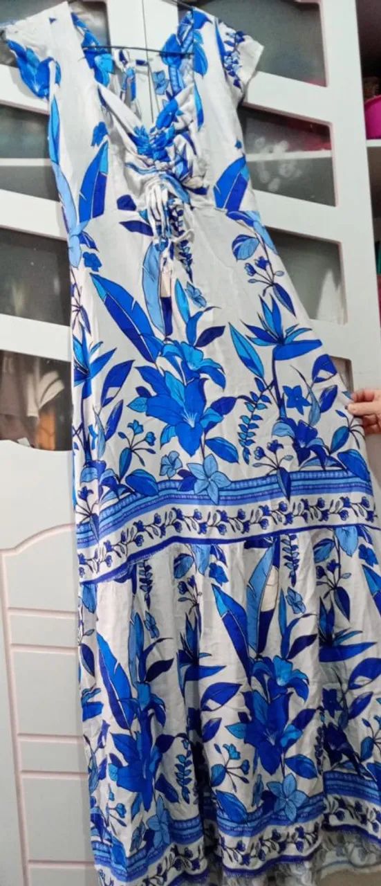 Vestido estampado azul - Foto 2