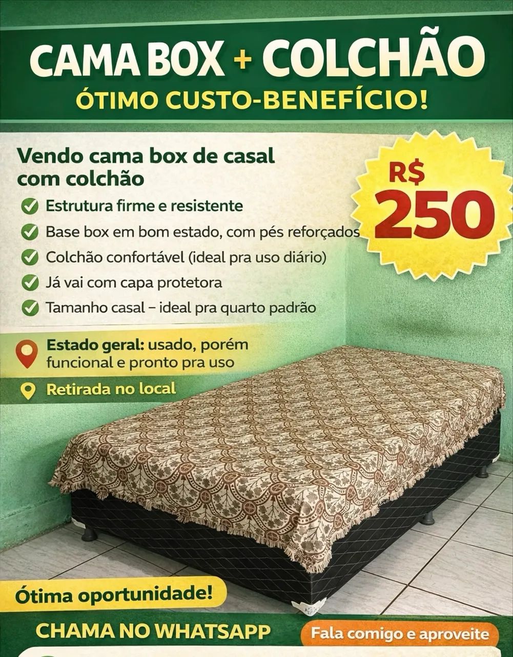 Cama box + colchão 