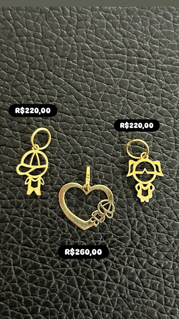 Pingente filhos em ouro 18k