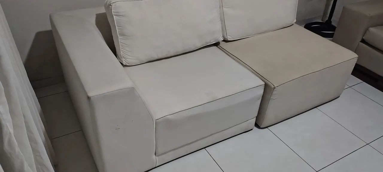 Sofá confortáve e elegante retrátil com tecido de linho cru.  - Foto 2