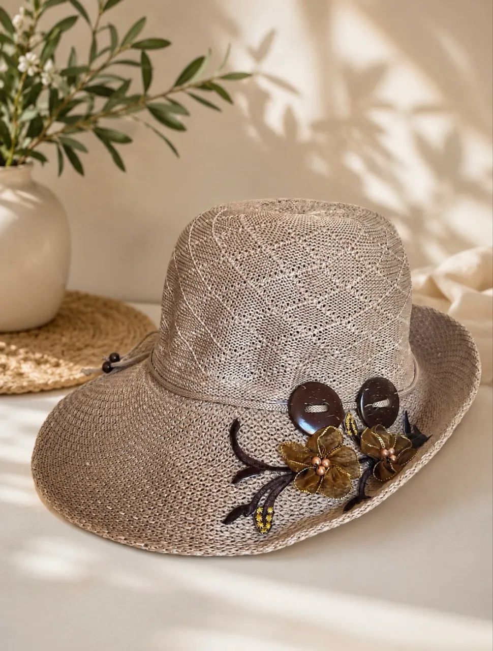 Chapéu Moda Praia, estilo Crochê