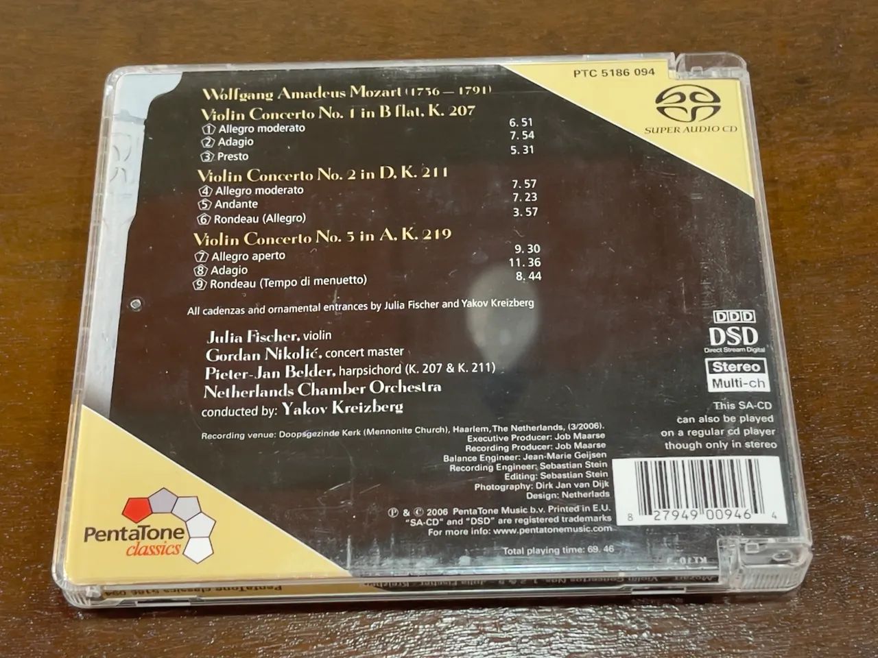 SACD Julia Fischer Mozart Violin Concertos 1, 2 e 5 Pentatone