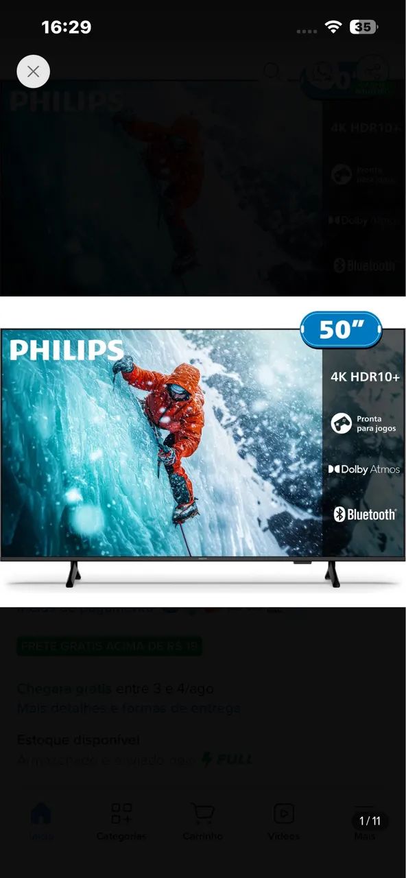 Smart tv Phillips 50 4k