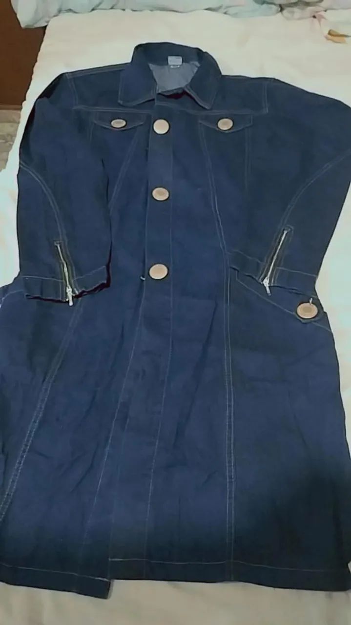 Sobretudo jeans, está novo. - Foto 2