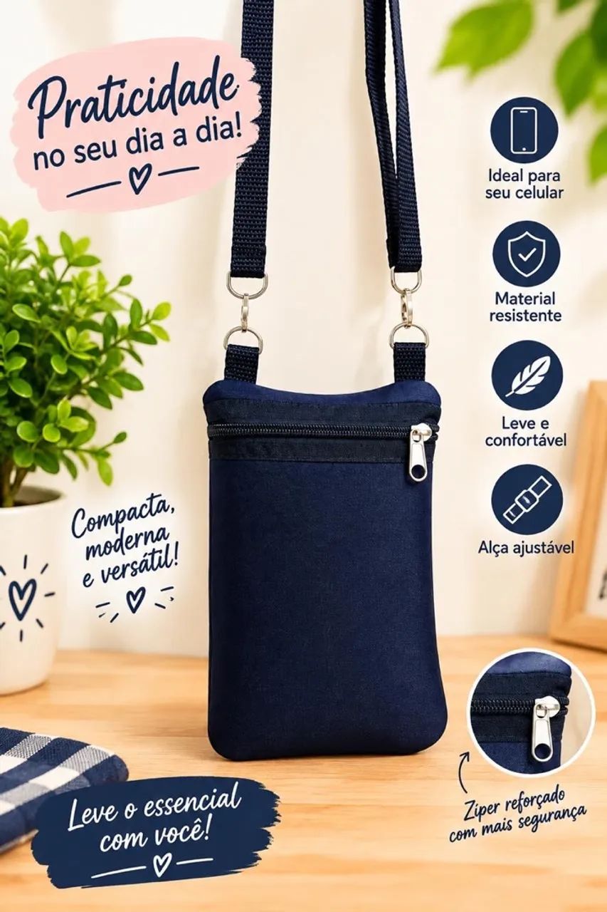 Bolsa preta em neoprene discreta e pratica