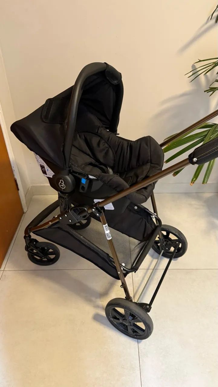 Kit carrinho de bebê + bebê conforto + base para carro - Foto 3