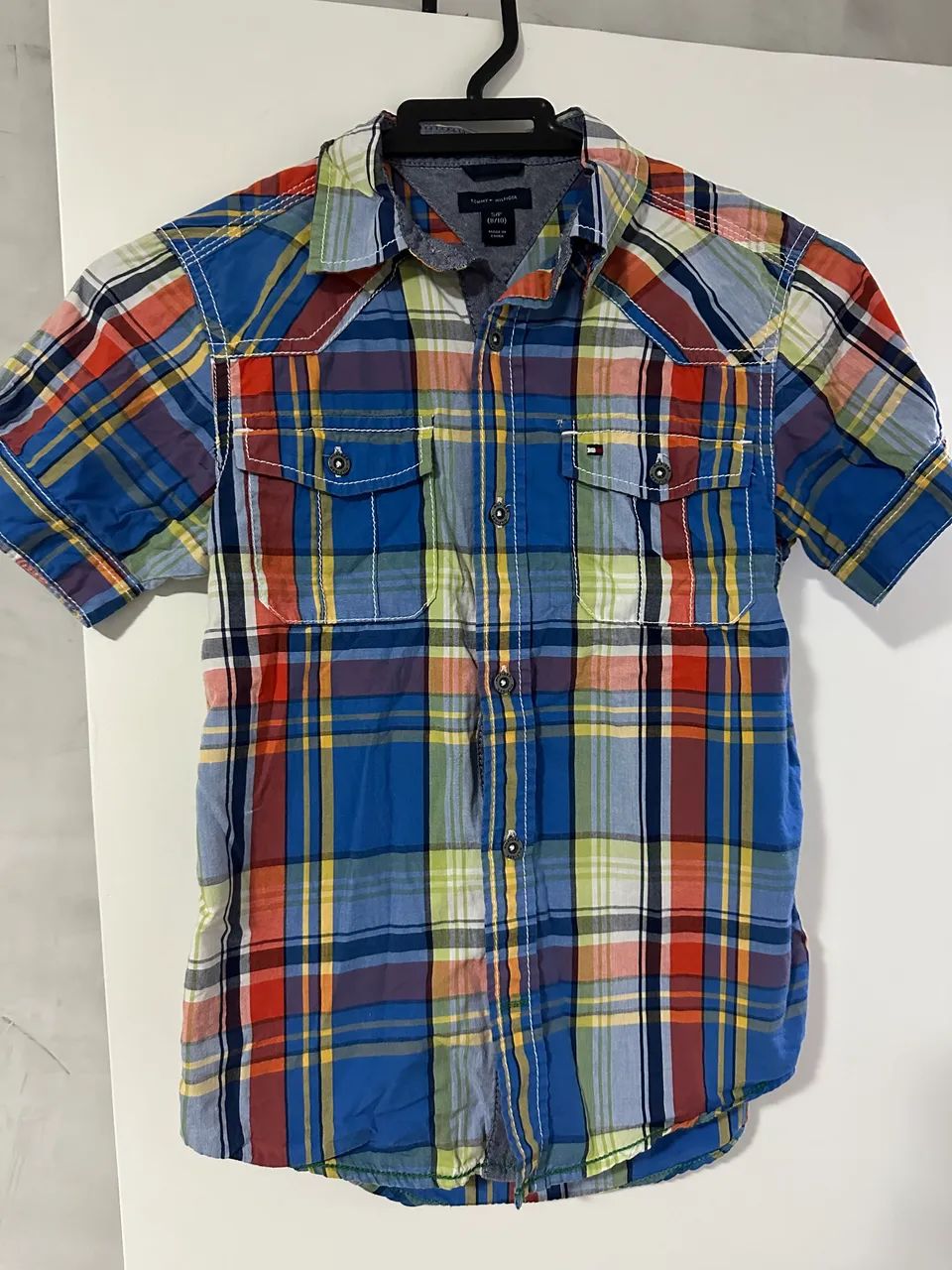 Camisa infantil xadrez Tommy Hilfiger (8-10anos)