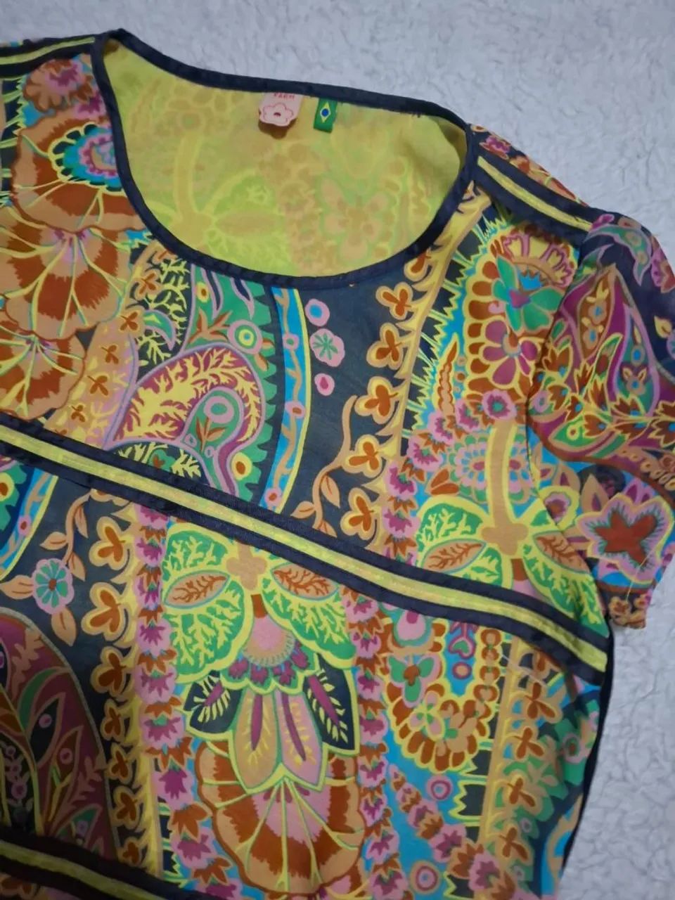 Vestido estamapado  Farm tam P  - Foto 3