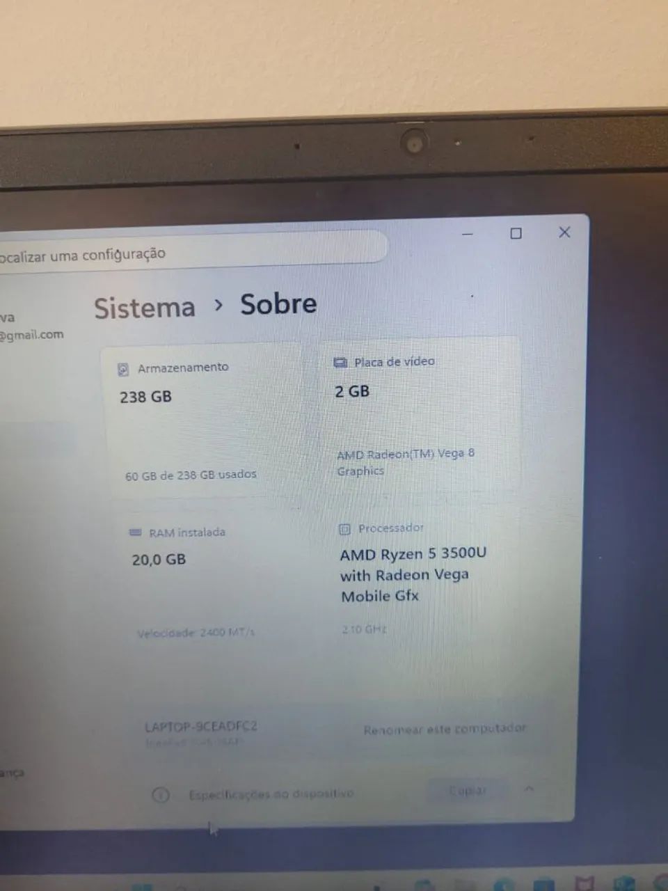 Notebook Lenovo Ideapad Ryzen 5 20gb de ran 256gb Ssd - Notebooks