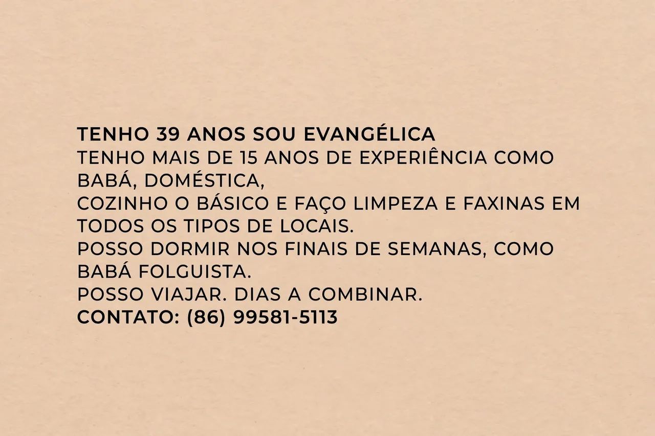 Bábá de fins de semana até terça 7hs