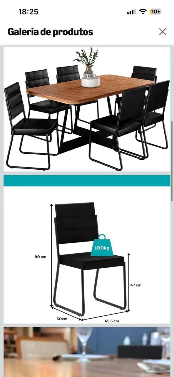 Mesa com 6 cadeiras NOVA - Foto 4