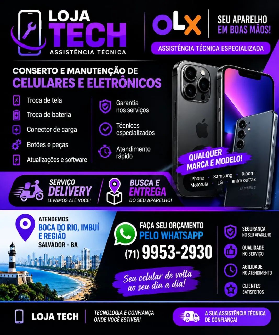 Conserto e manutenção de celulares