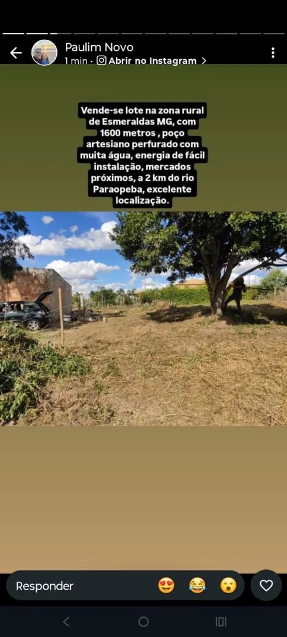 Vende-se lote em Esmeraldas-MG