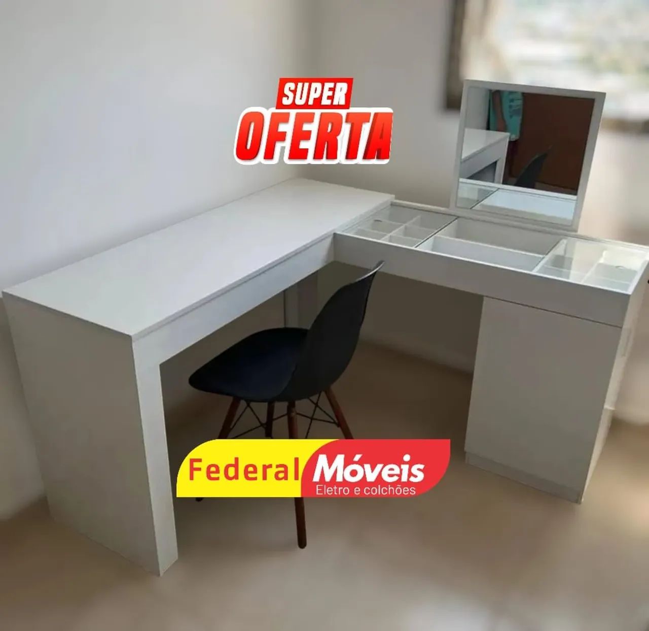 Escrivaninha Penteadeira c/ Espelho Super Oferta - Solicite Catálogo 