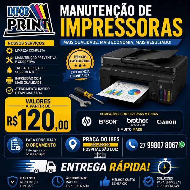Manutenção de Impressoras Tanque de Tinta