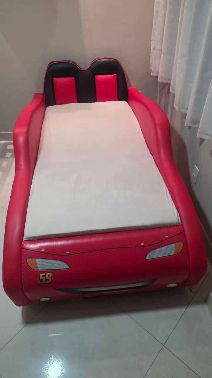 Cama Carro Z15 Solteiro Estofada (McQueen) - Foto 3