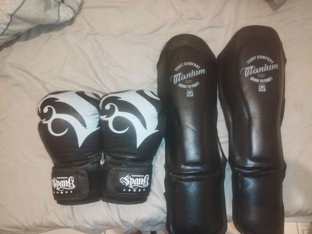 Luvas de Box e Caneleiras 