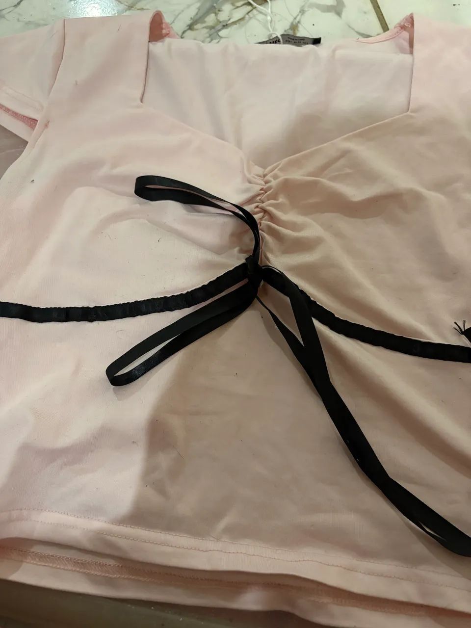 Cropped rosa lovito fita