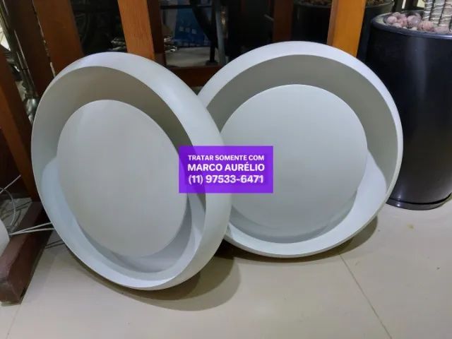 2x Luminárias Plafon Eclipse Luz Indireta 41 CM Diâmetro + 6 Lâmpadas - R$ 400 o Par - Foto 5