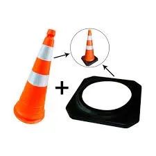 Cone de Sinalização 75 cm Refletivo Laranja/Branco c/ Base - Fonte dos Epis - Foto 4