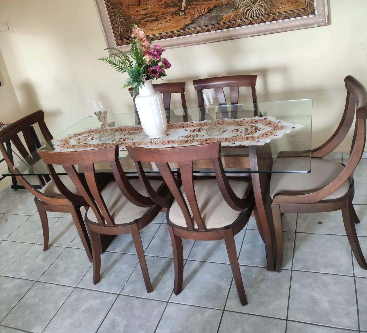 Mesa de Jantar Grande de Vidro