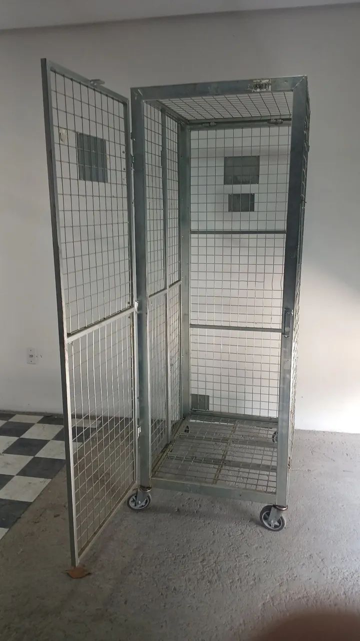Gaiola aramada dobrável, container aramado dobrável com rodas, rodízio. - Foto 4