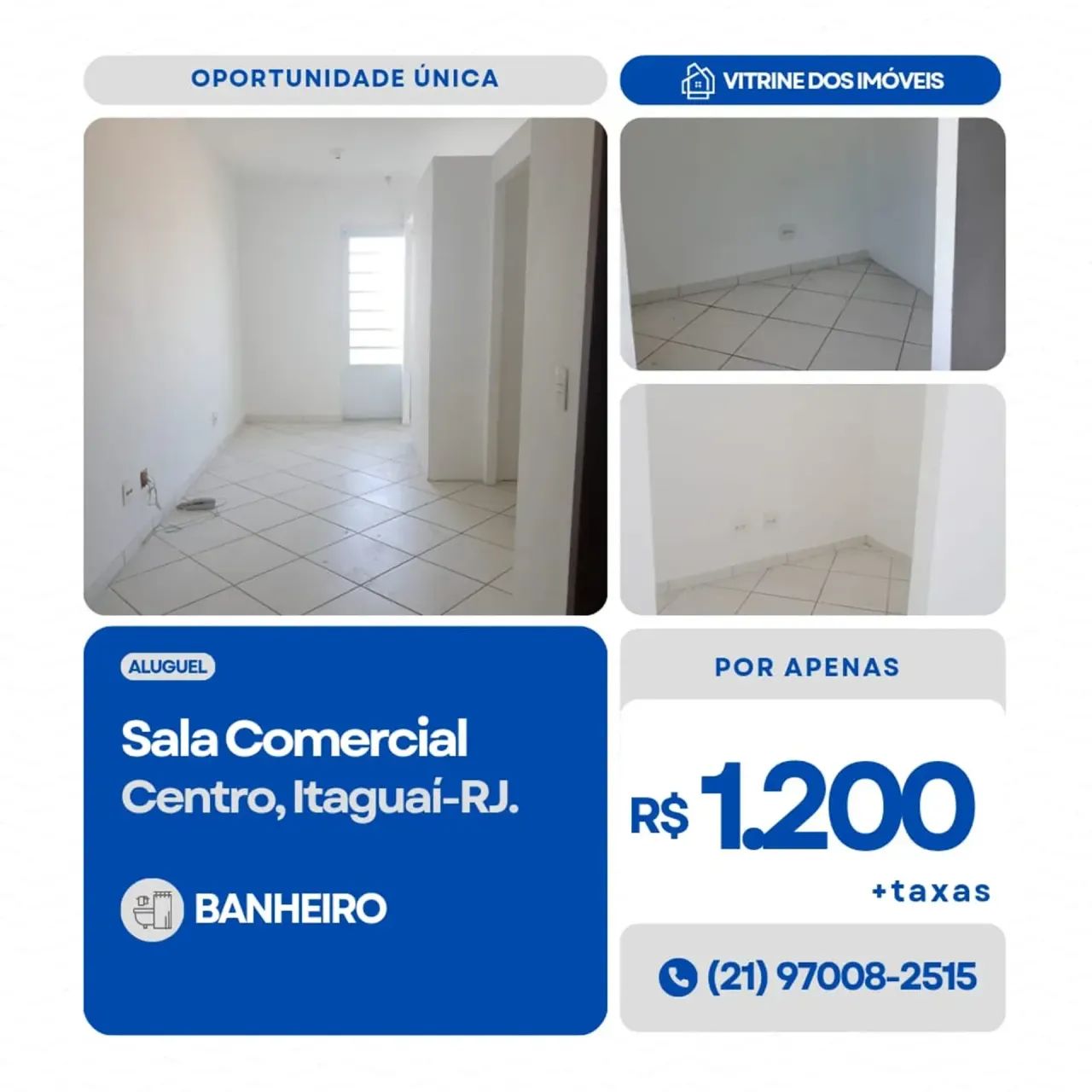 #ALUGO Sala Comercial no Centro de Itaguaí-RJ.